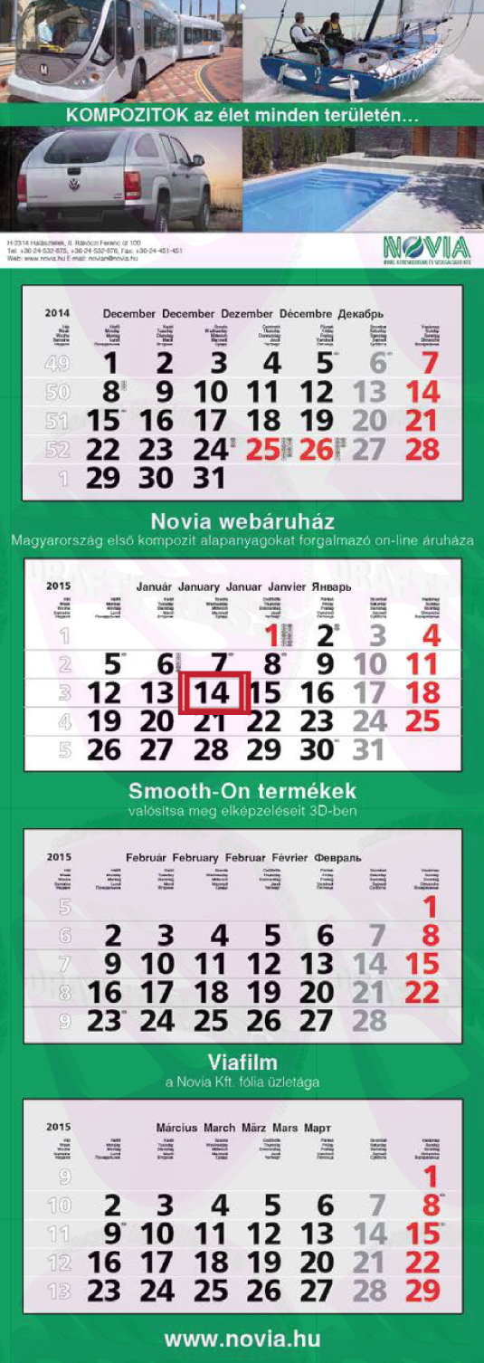 Szuper maxi speditőr naptár